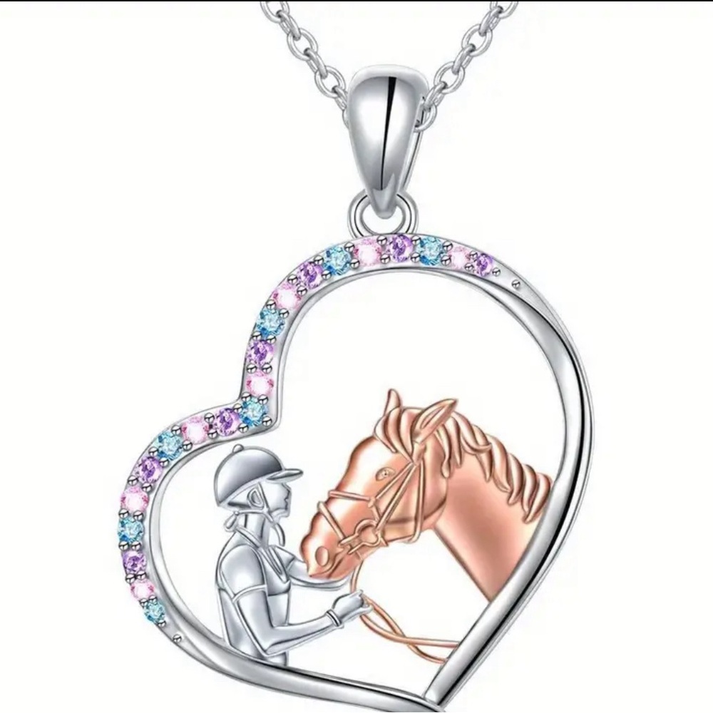 Horse Pendant Necklaces S95 Sterling Silver Girls with Horse Gift